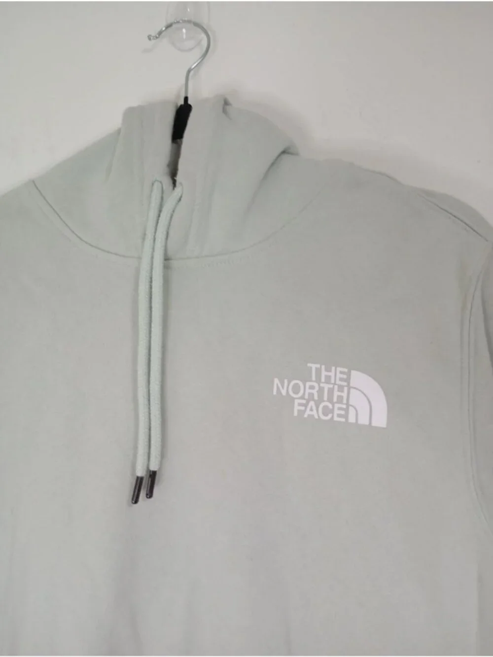 The North Face Mens Light Green Pullover Hoodie Size S Cotton Blend